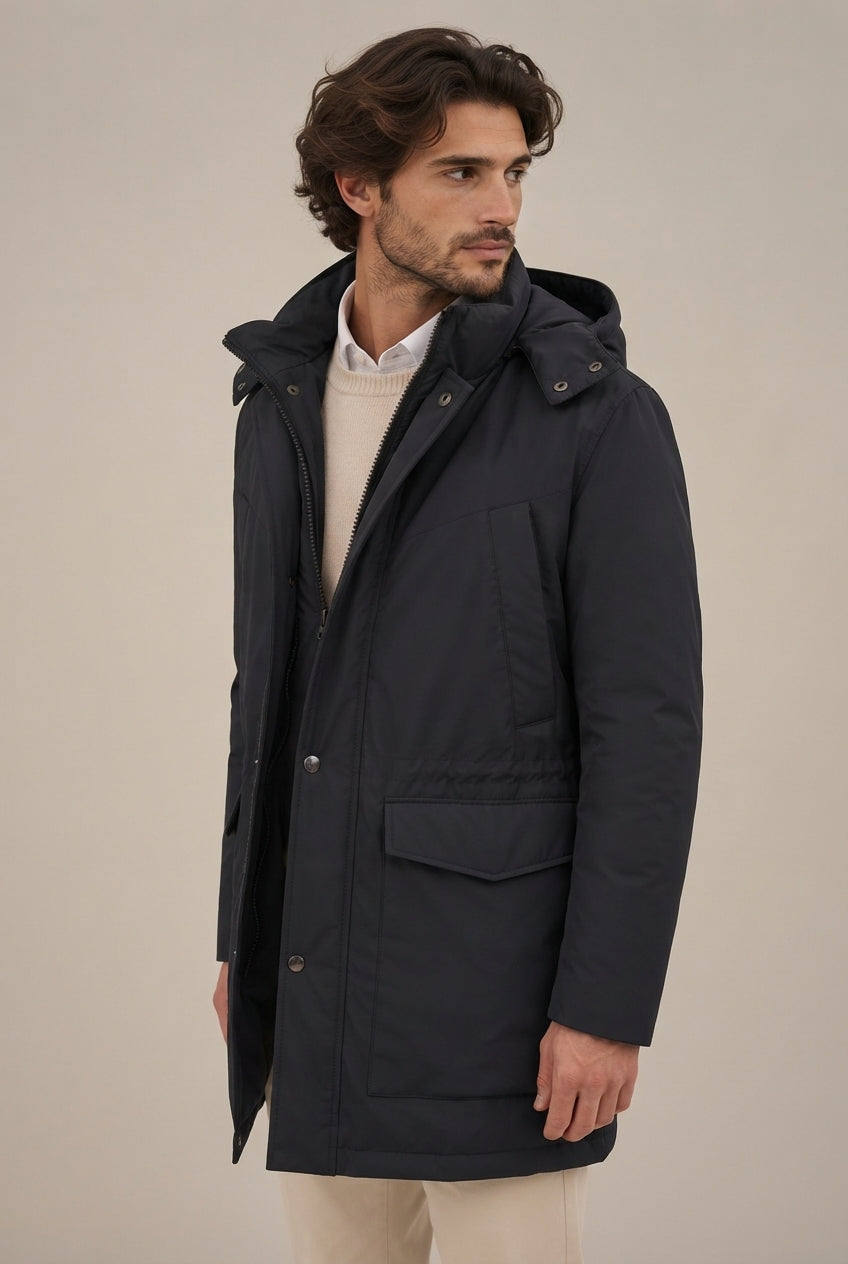 Parka azul capucha · vista 2