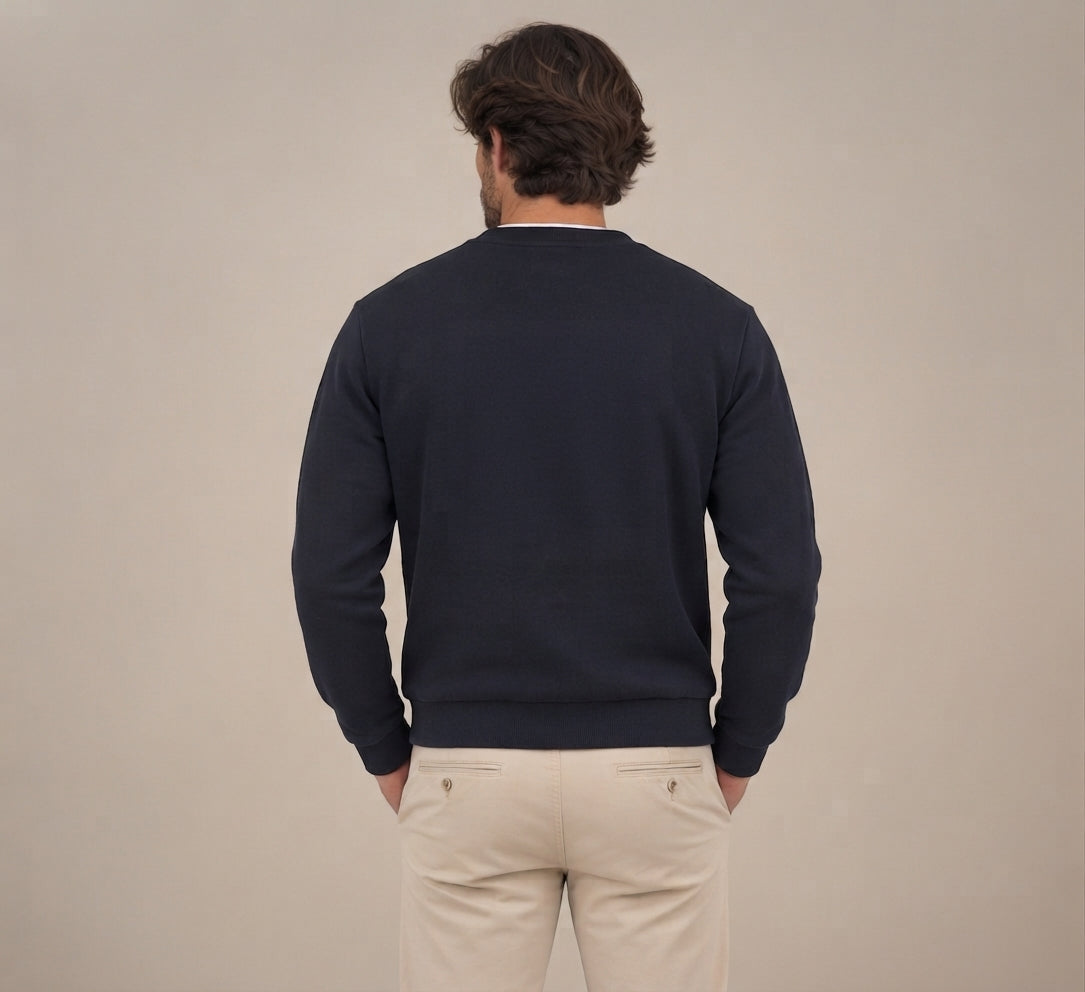 Sudadera cuadro étnico marino · vista 4